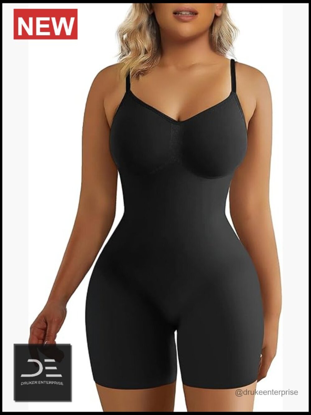 Tummy Control Bodysuit Mid Thigh Body Shaper Shorts Seamless Lift